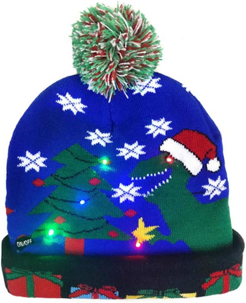 SZCQ LED Light up Knit hat Adult Children Colorful Christmas Party hat