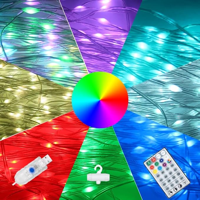 300 RGB LED USB Remote Control.Color Changing Curtain