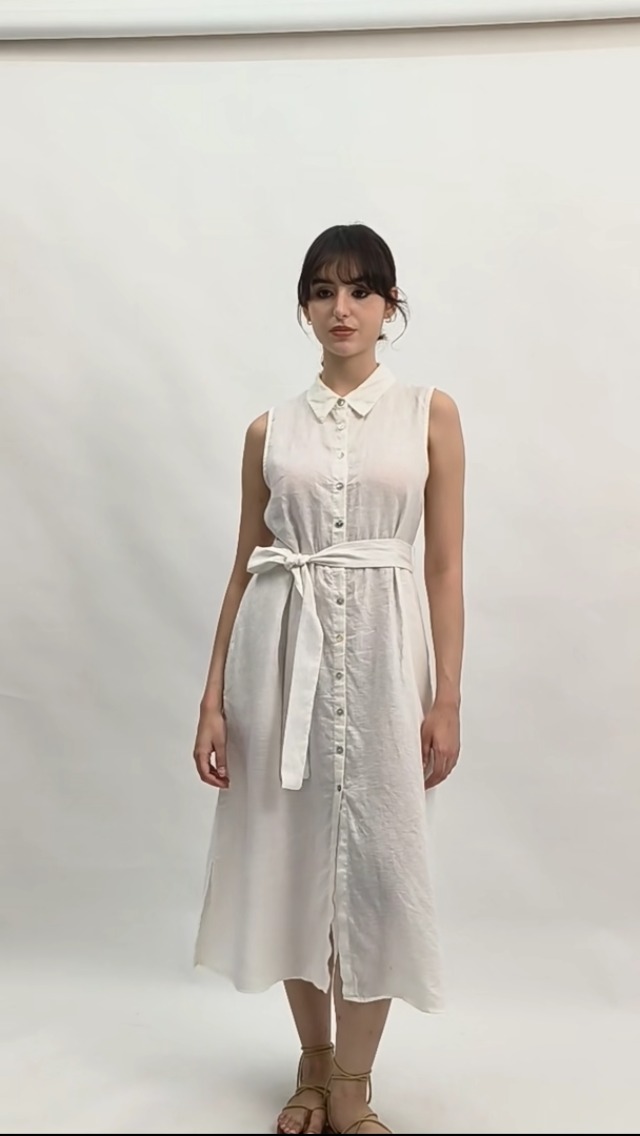 Amazhiyu Womens Pure Linen Summer Button Down Midi Dresses with Pockets and  Belt Denim, X-Small at Amazon Women's Clothing store