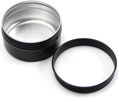 Vista 254 de Othmro Latas redondas de aluminio para tapas de metal, con tapa de rosca de 2.0 fl oz/2 onzas, 2.677 x 0.984 in (D* H) contenedores de aluminio
