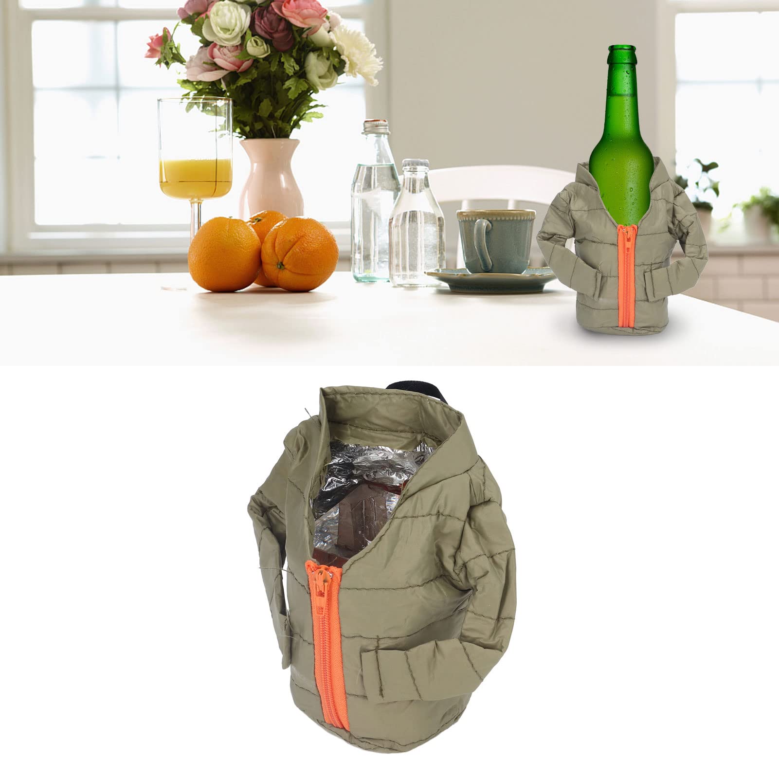 Porta Lattine Termico Maniche Lunghe - Mantieni Birra E Bevande Fredde Più A Lungo (Verde) - Foto 3