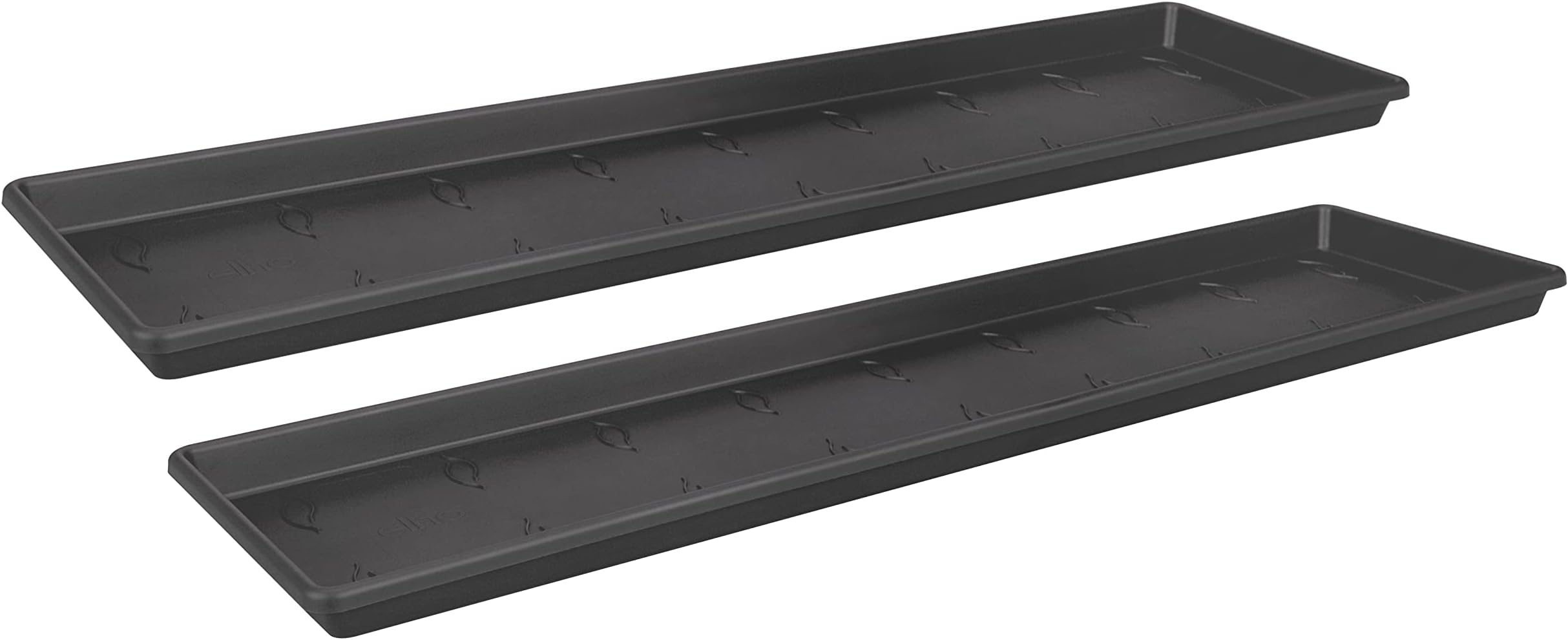 Muddy Hands Black Long Rectangular Plastic Plant Pot Saucer Trough Planter Water Drip Tray Base Plate (2, 47cm)