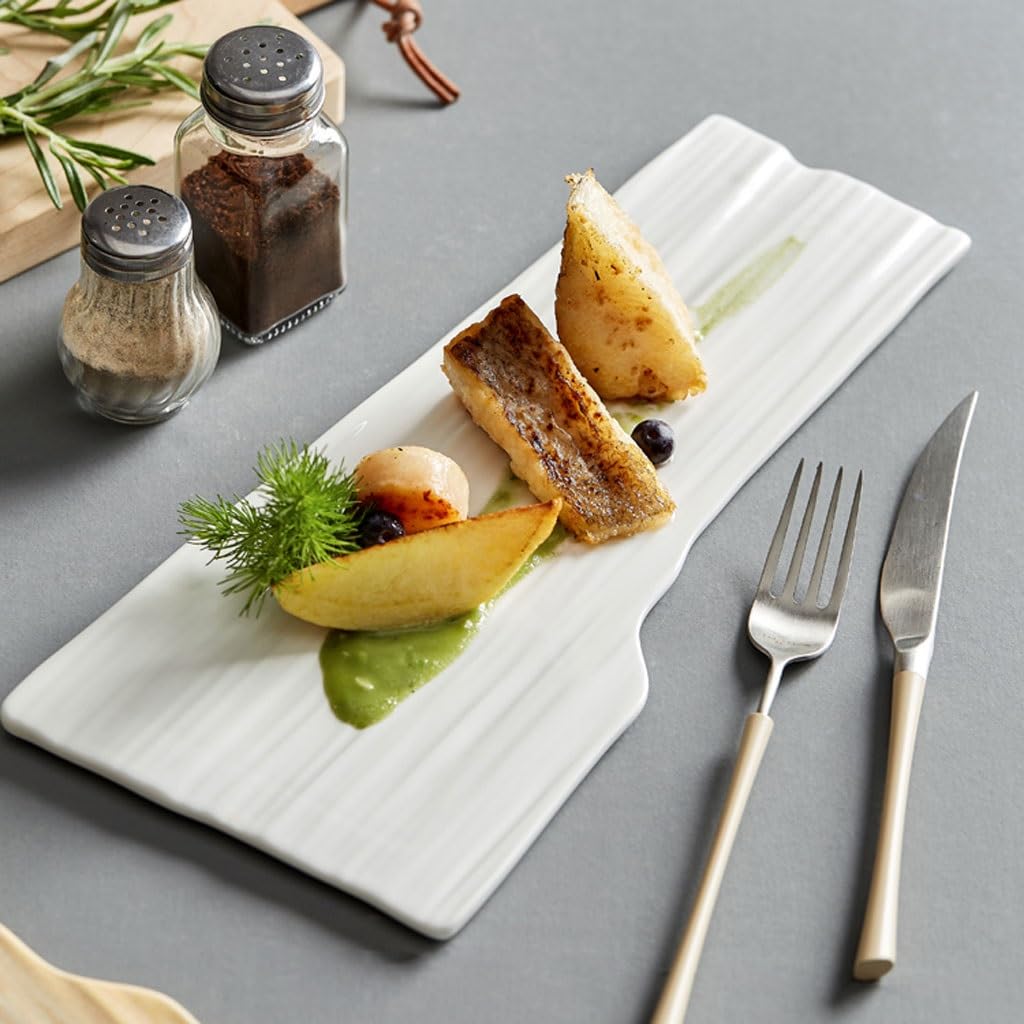 Forniture Per Feste Piatto freddo Piatto rettangolare Piatto da bistecca occidentale creativo in ceramica Piatto da sushi giapponese for ristorante commerciale Piatti Della Festa (Color : C)
