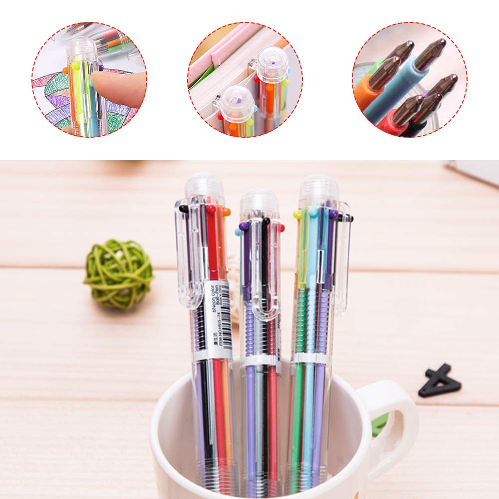 Penne Multicolore 6 In 1 - Tema Natalizio E Animali Kawaii, 20 Penne Retrattili Per Bambini, Idee Regalo - Foto 10