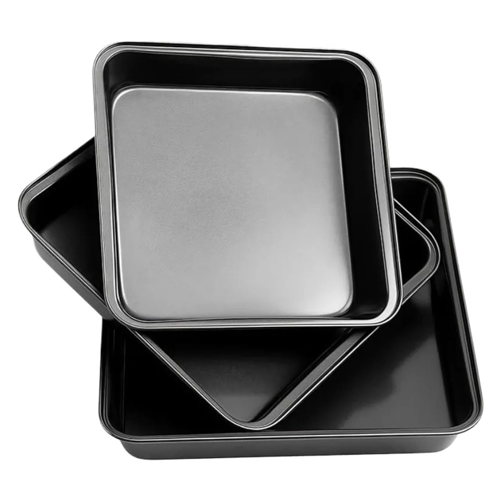 3-teiliges Backformen-Set aus Kohlenstoffstahl, antihaftbeschichtet, for Kekse, Kuchen, Brot, Gebäck, Tortenkrusten