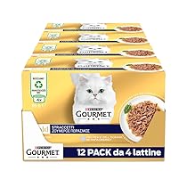 GOURMET Gold Cibo Umido per Gatti Adulti Straccetti con Pesce dell’Oceano e Salmone 48 Buste da 85g
