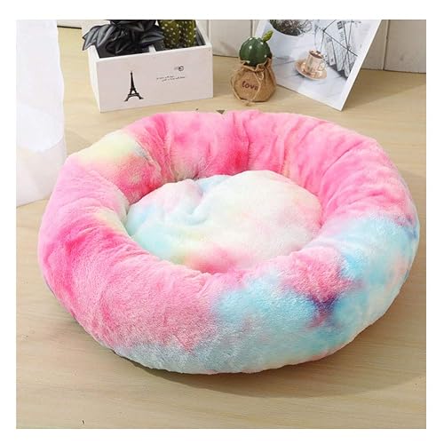 YAOTT Cama de Felpa para Perros y Gatos Cama Calmante Mascota Redonda Suave Sofa para Cachorros Cojín Lavable…