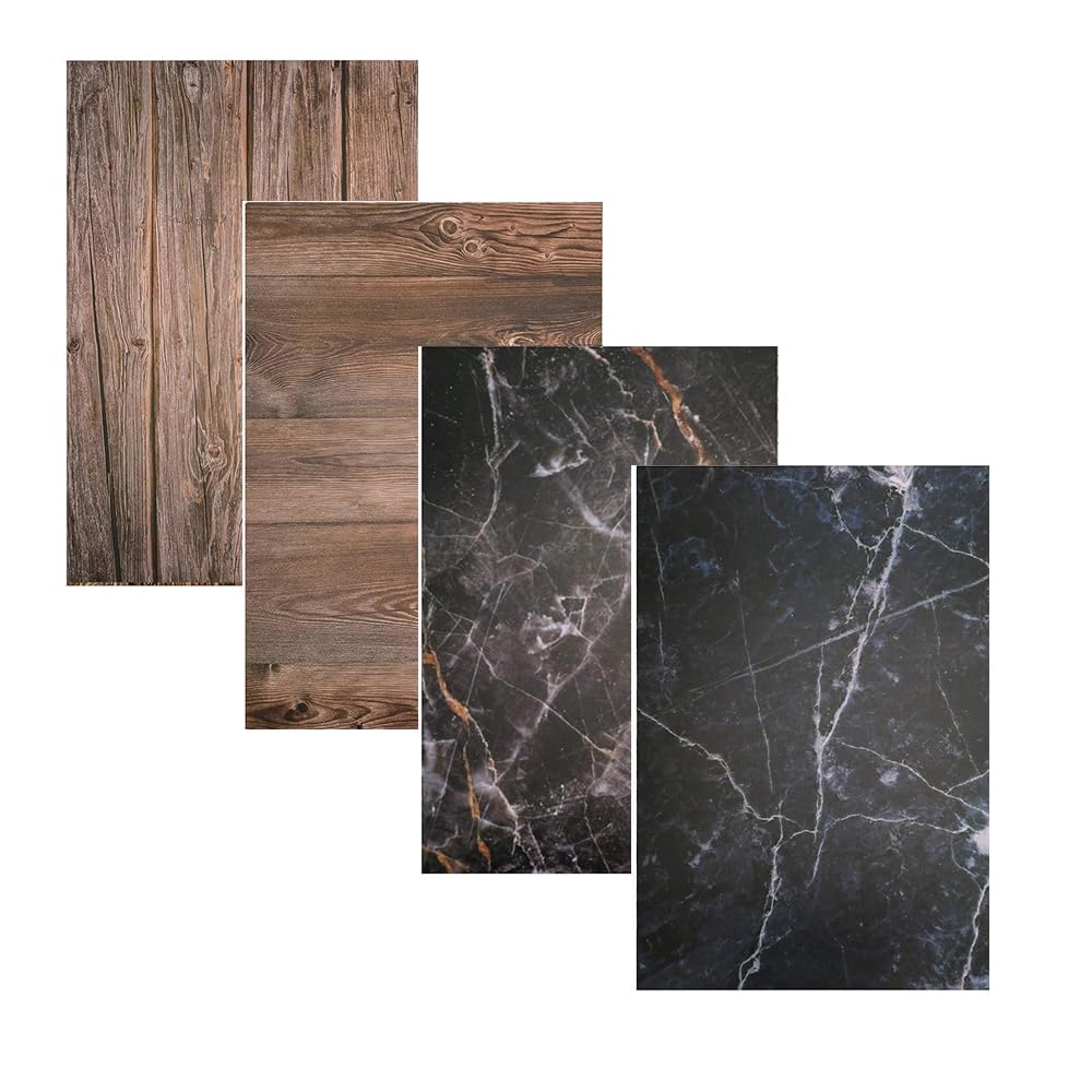 STORE 2508(Pack of 2) Flat Lay Flatlay Tabletop Photography Backdrop Background for Food, Jewelry, Cosmetics, Small Product, Photo Pros and More, Photography Props, 56 * 88 cm, (Set B) Multicolour