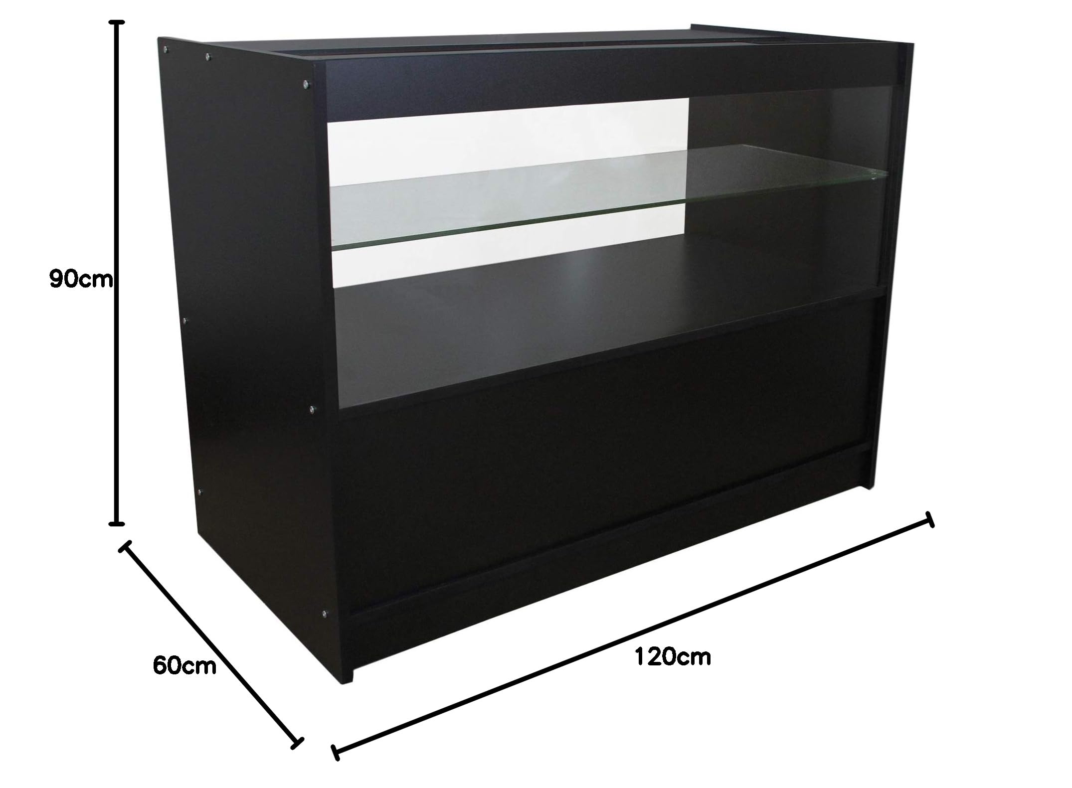 Monster Shop Set de Comptoirs de Vente Noir & Blanc C1200 C1200 CM60 - Collection Empereur - Vitrine de Présentation, Acceuil, Réception, Magasin MDF