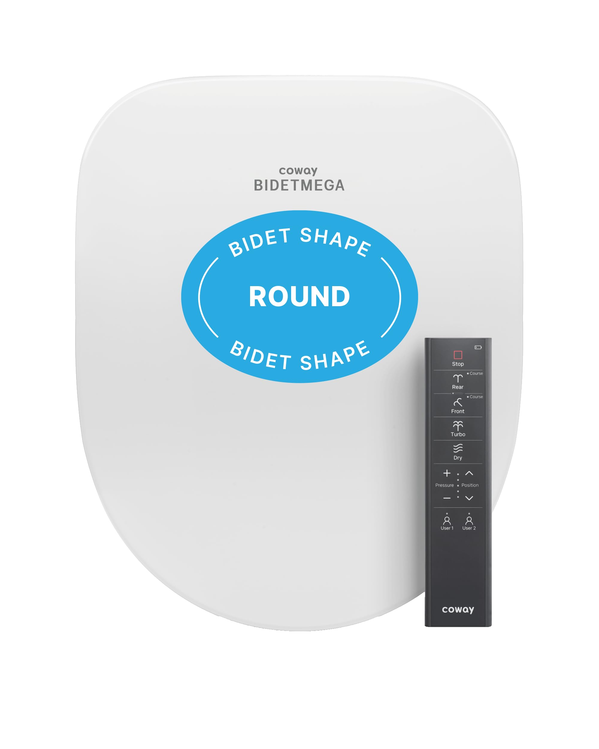 Photo 1 of COWAY Bidetmega 500S *Round* Electronic Bidet Toilet Seat with Instantaneous Water Heating, Heated Seat and Dryer, Auto Open and Close Lid, Night Light, Deodorizer, Stainless Nozzle, Remote Control