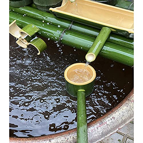 Three-Tier Bamboo Pond And Garden Water Fountain, Indoor/Outdoor Bamboo Decorations,With Pump, Fish Tank Water Circulation, Indoor/Outdoor Zen Garden,Decoration Landscaping Fountain Ornaments, 70Cm #TOP4