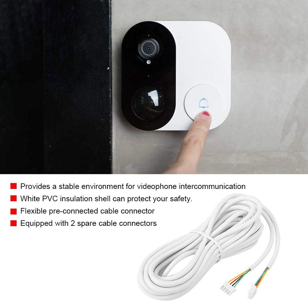 EBTOOLS Phone Extension Cord, 4 Core 30 m Length 0.3 mm² Diameter Video Intercome Cable, PVC Insulation Shell