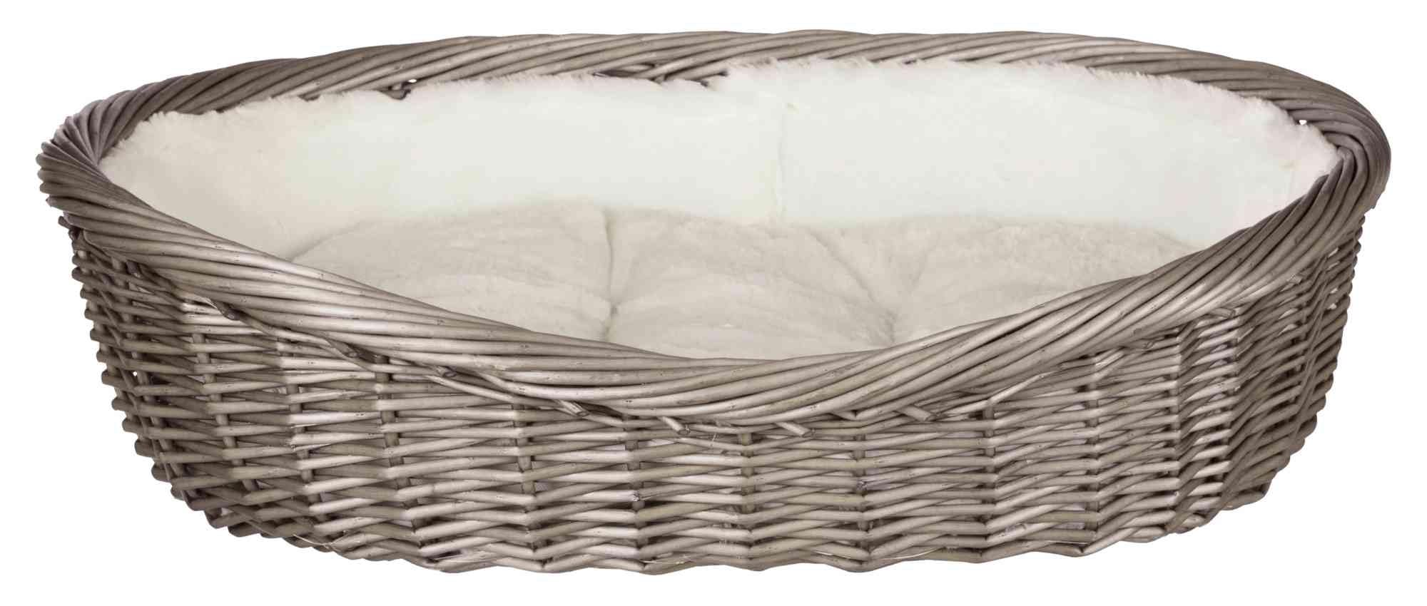 Trixie 28204 Weidenkorb mit Bezug und Kissen, 80 cm, grau