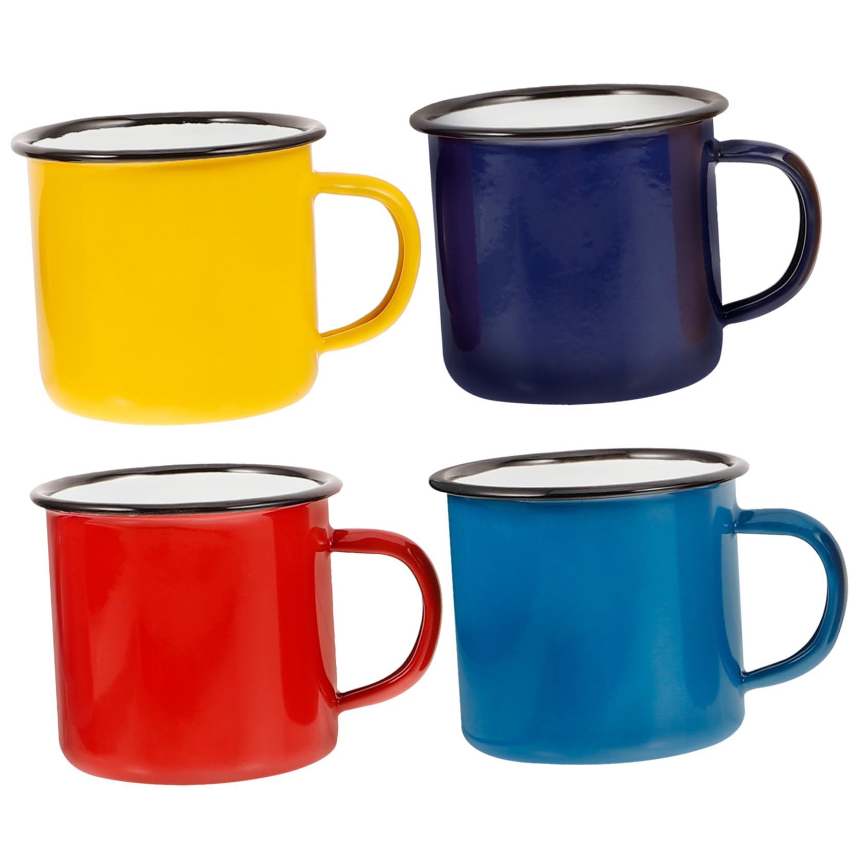 Toyvian 4stücke Emaille Wiederverwendbare Campingbecher für Tee Kaffee Heißgetränke Bruchfest Retro Design