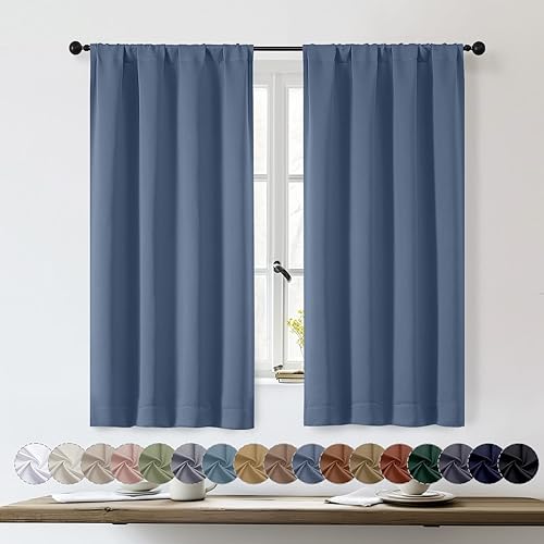 Miniatura 49 de OWENIE Sally Ever Green Cortinas Opacas para Dormitorio Sala de Estar 63 Pulgadas de Largo Juego de 2 Paneles, Aislamiento Térmico Ahorro de Energía