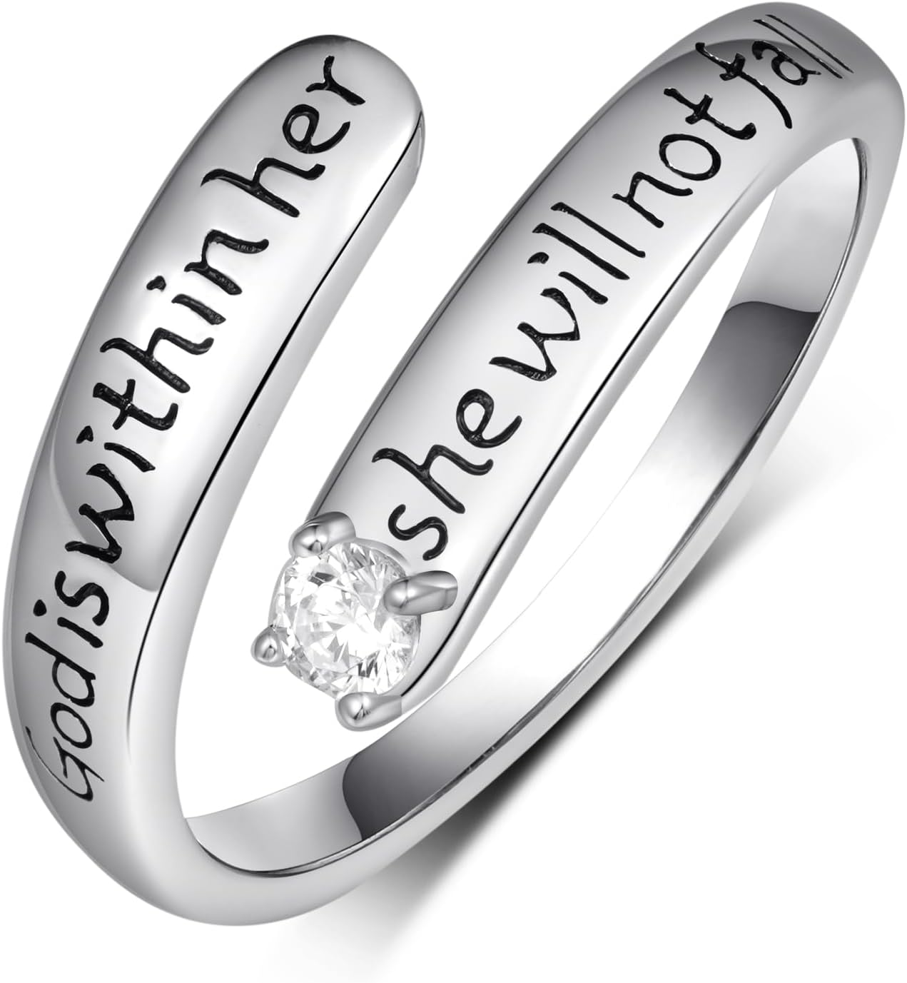 Faith Rings 925 Sterling Silver Inspirational Rings Christian Jewelry Gifts for Women