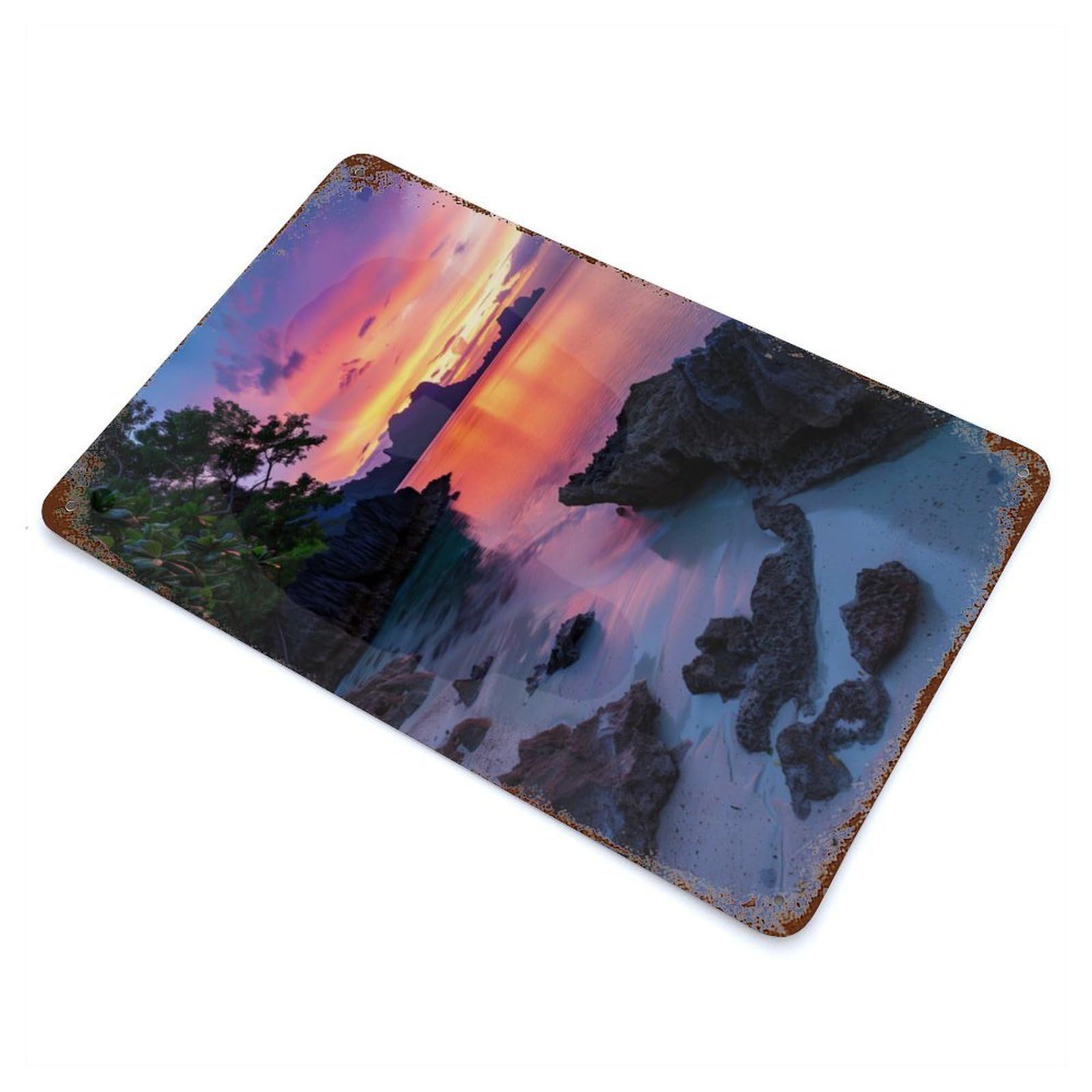 Twilight Serenade Paradise Retro Metal Sign 11.8"x7.9", Classic Wall Plaque for Garage, Pub Or Kitchen