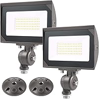 Vista 11 de Luz de inundación LED para exteriores de 80 W con soporte articulado de 1/2 pulgada (placa incluida), luz diurna 5000K 9600LM 120V, iluminación