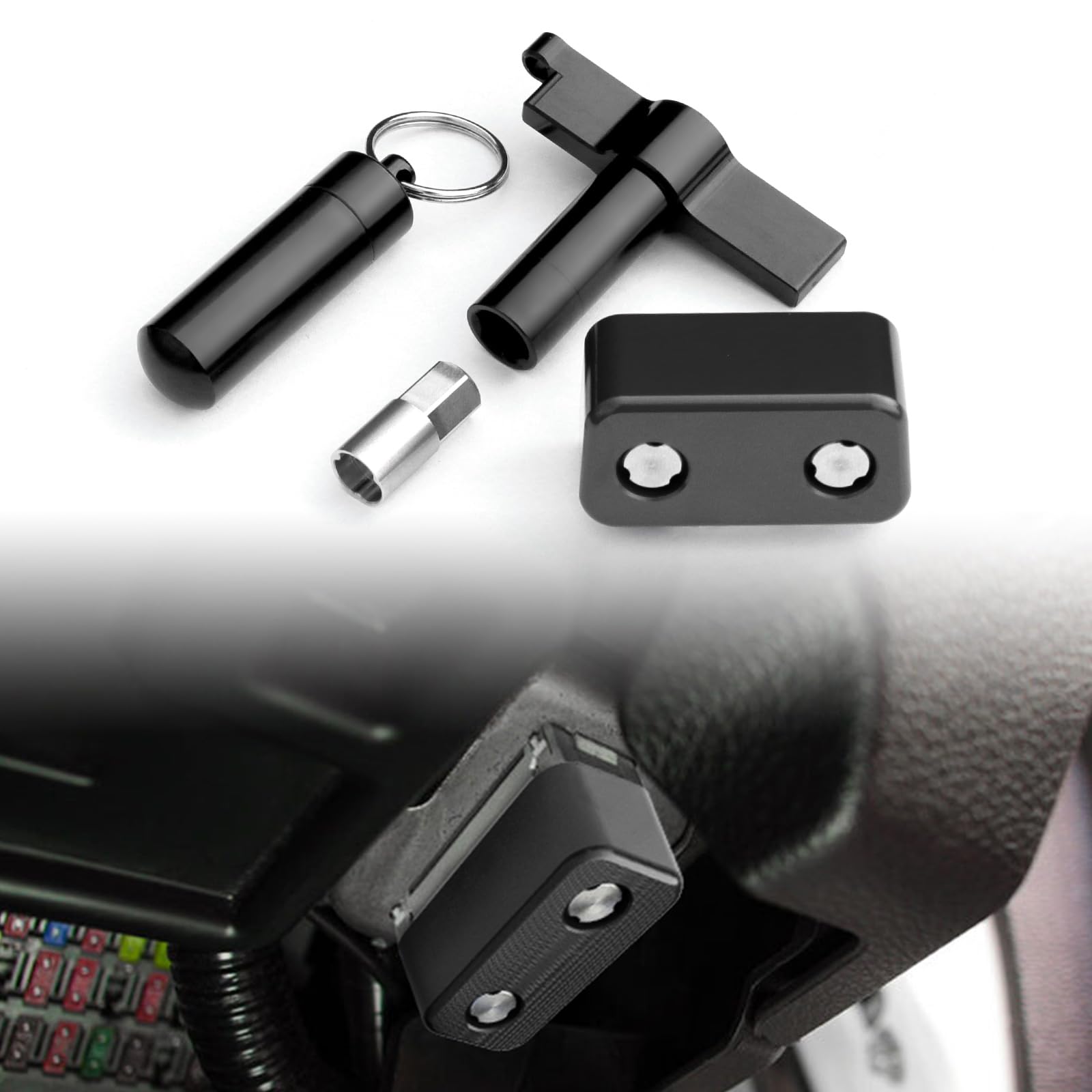 OBD II Port Lock, Anti Theft OBD2 Lock, Car Diagnostic Port Protector Black