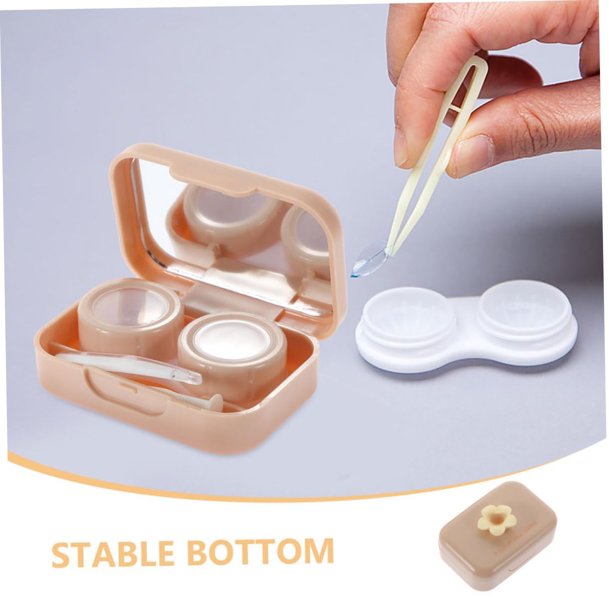 CALLARON 10 Set pratico organizer per lenti a contatto portatile piccolo scatola supporto per lenti Astuccio porta lenti tascabile porta lenti a contatto da viaggio