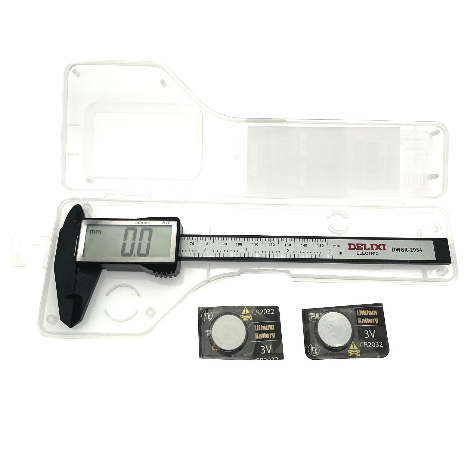 JZK calibro digitale elettronico da 150 mm in plastica con grande schermo LCD, 15 cm 6 pollici conversione metrica in pollici, misuratore di profondità, strumento di misura per diametro interno