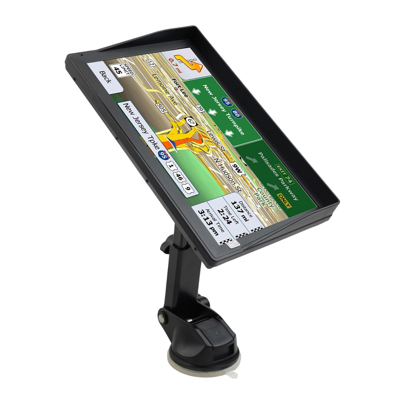 Navegación GPS para camión de 9 pulgadas para Europa, Reino Unido, Francia 2024, conductores comerciales para caravana semirremolque, alerta de voz FM, 8 GB + 256 MB, color negro