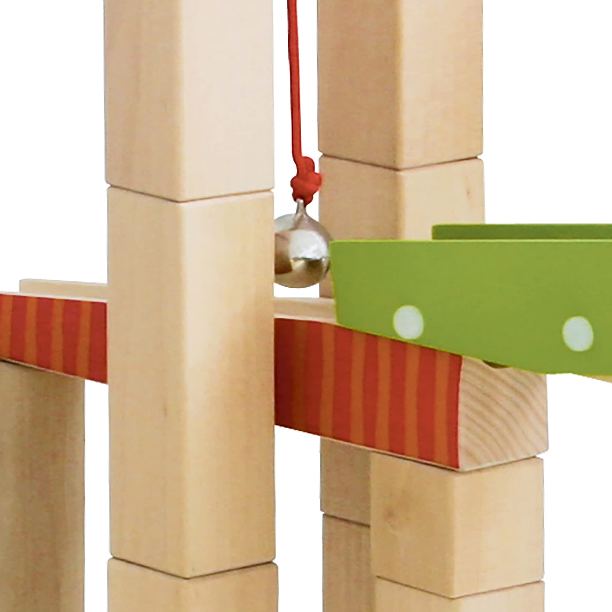 roba Pista delle Biglie Grande in Legno - 100 Pezzi - con Mattoncini da Costruzione in Legno con Effetti Sonori e Biglie in Vetro - Gioco per la motricitá con Varie Possibililtá di Composizione