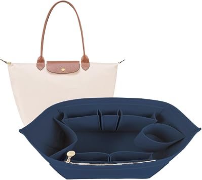 Lckaey Purse Organizer For Longchamp Large Purse For Long Champ Le Pliage Insert organizer1012-25Dk blue-L