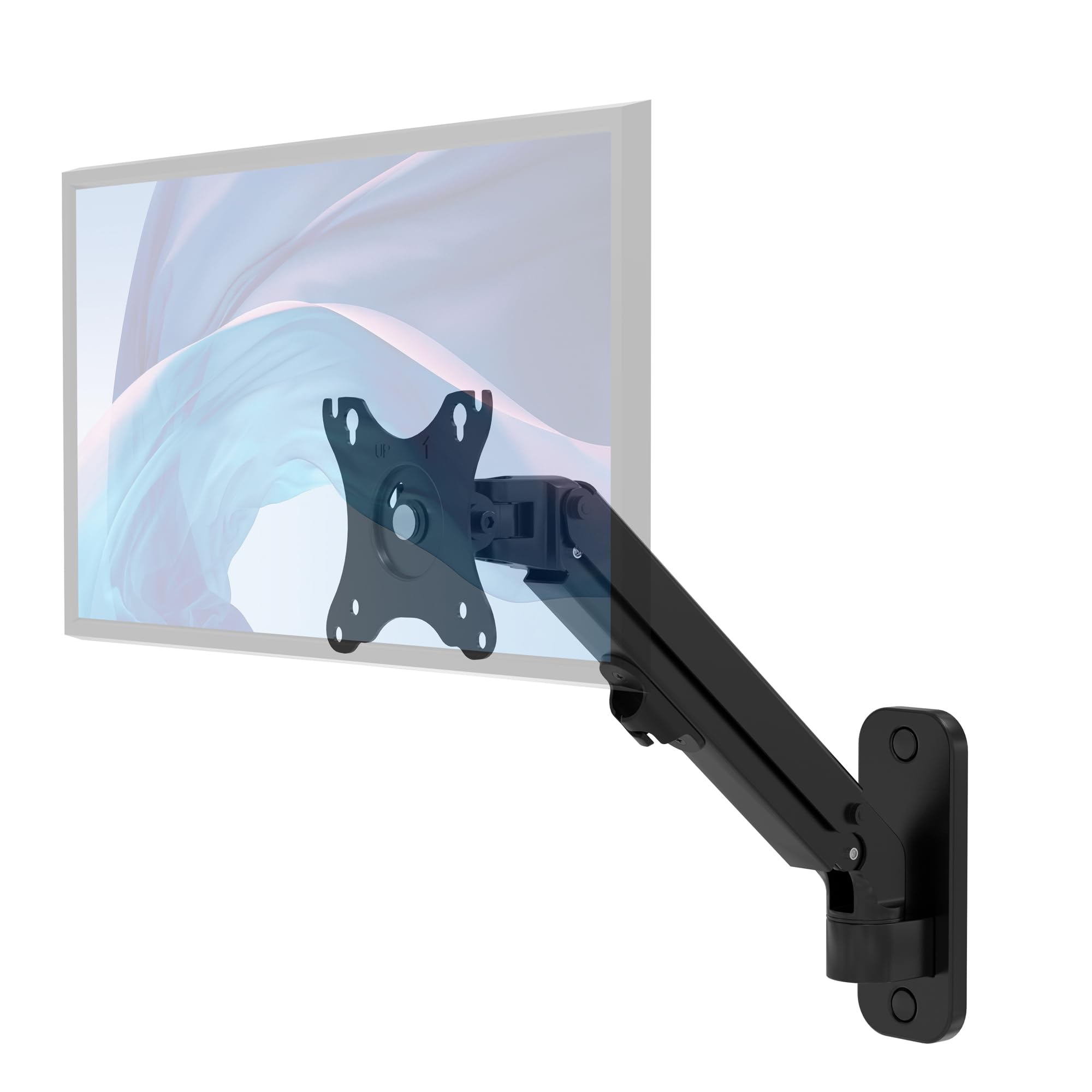 CTA Digital Supporto da Parete per Monitor Singolo, per schermi da 17" a 27", inclinabile 75 x 75 cm, Braccio per Monitor VESA 100 x 100, Supporta Monitor Fino a 7 kg (ADD-AVWMB)
