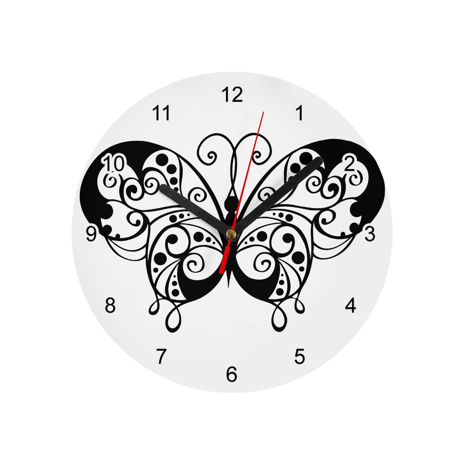 Horloge murale 20 cm en verre avec grand cadran lisible