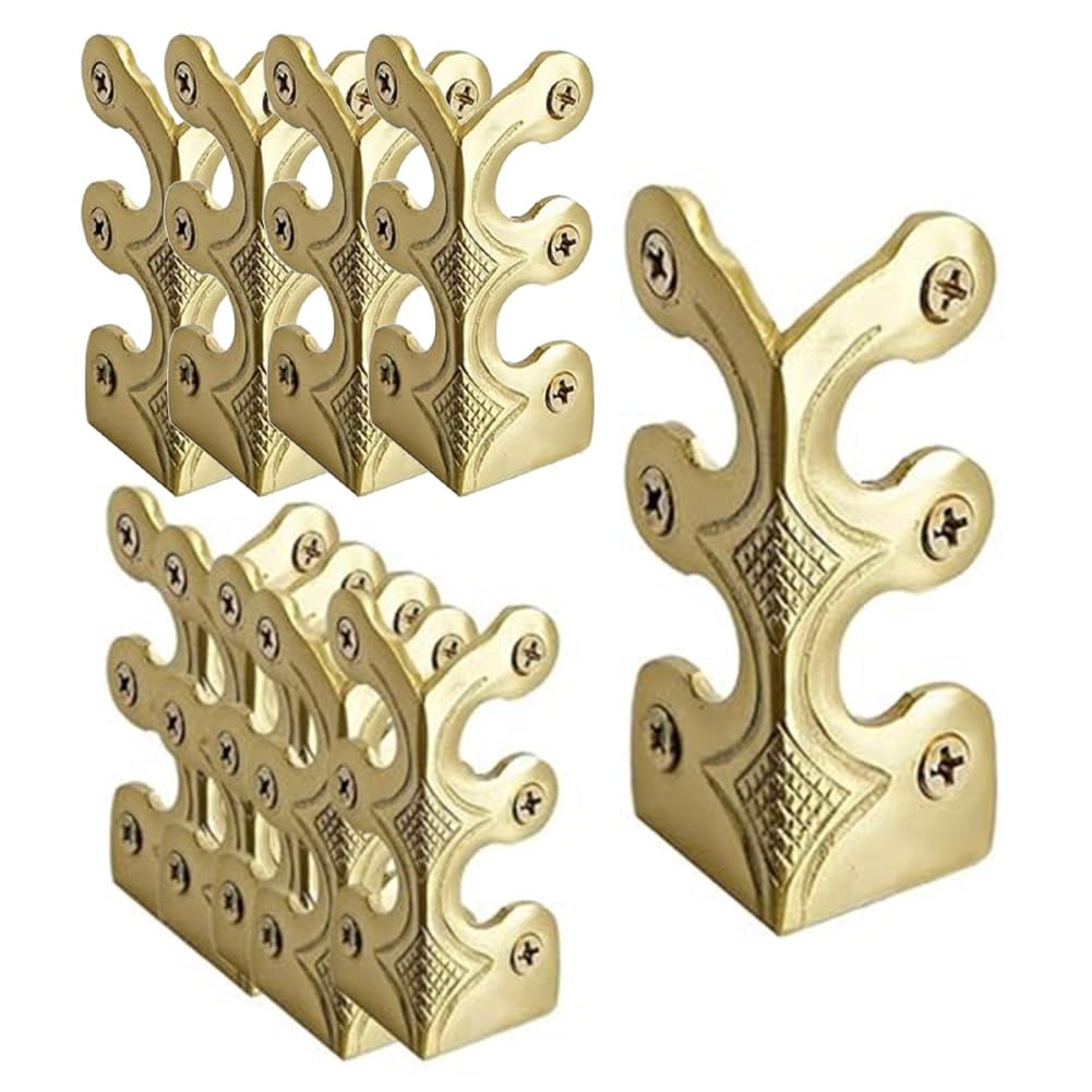 Malloy 10PC Skiffers Baseboard Corner Protectors,Solid Brass Skirting Board Protectors,Baseboard Corner Protectors Gold
