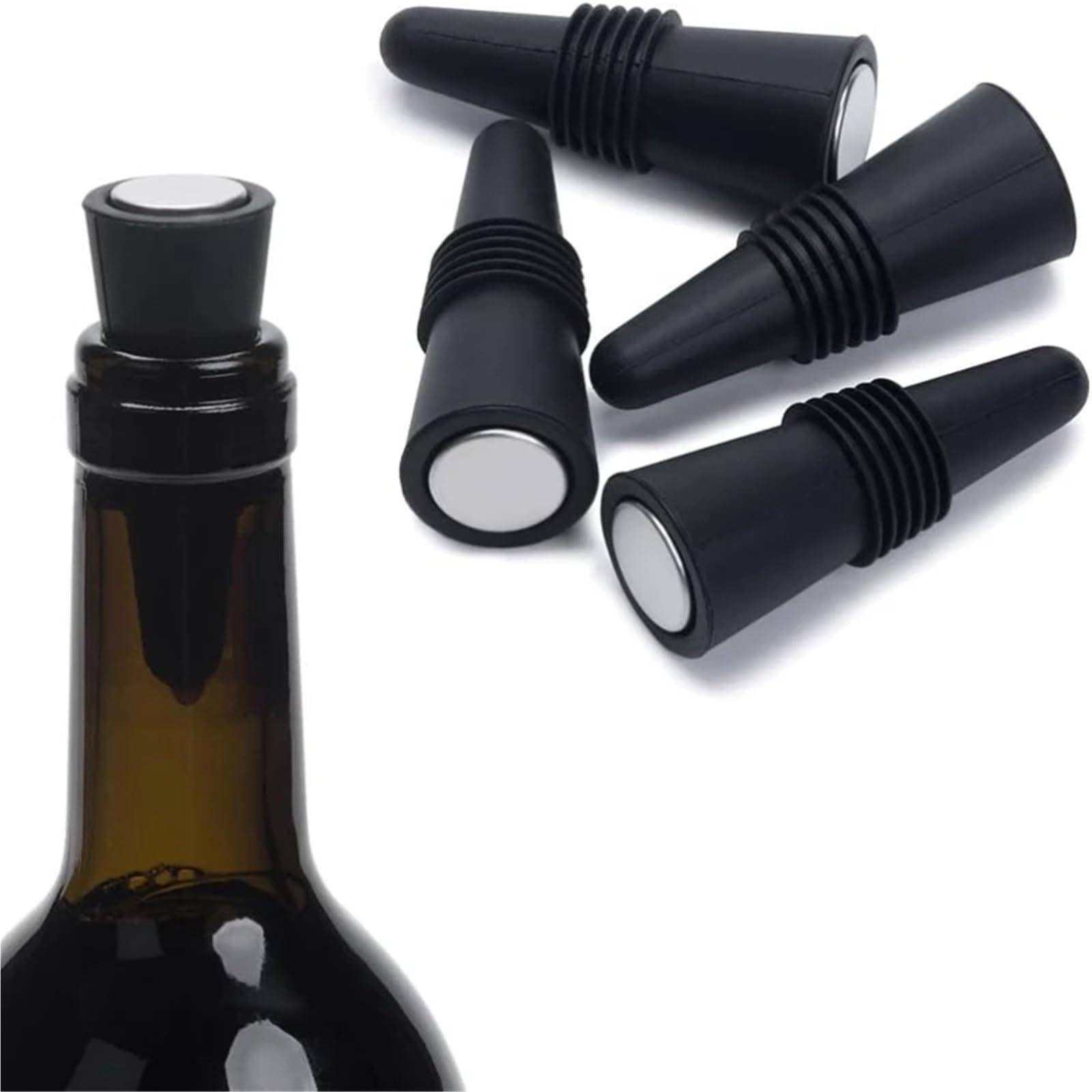 Weinverschlüsse, 25 Stück, Silikon-Flaschenverschlüsse, um Wein und Champagner frisch zu halten(Blue)