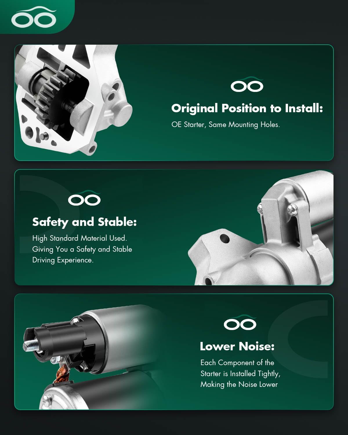 SCITOO Motor Starter for SMT0246 Starters Fit for Honda for Pilot 2006-2008, for Honda for Ridgeline 2006-2008