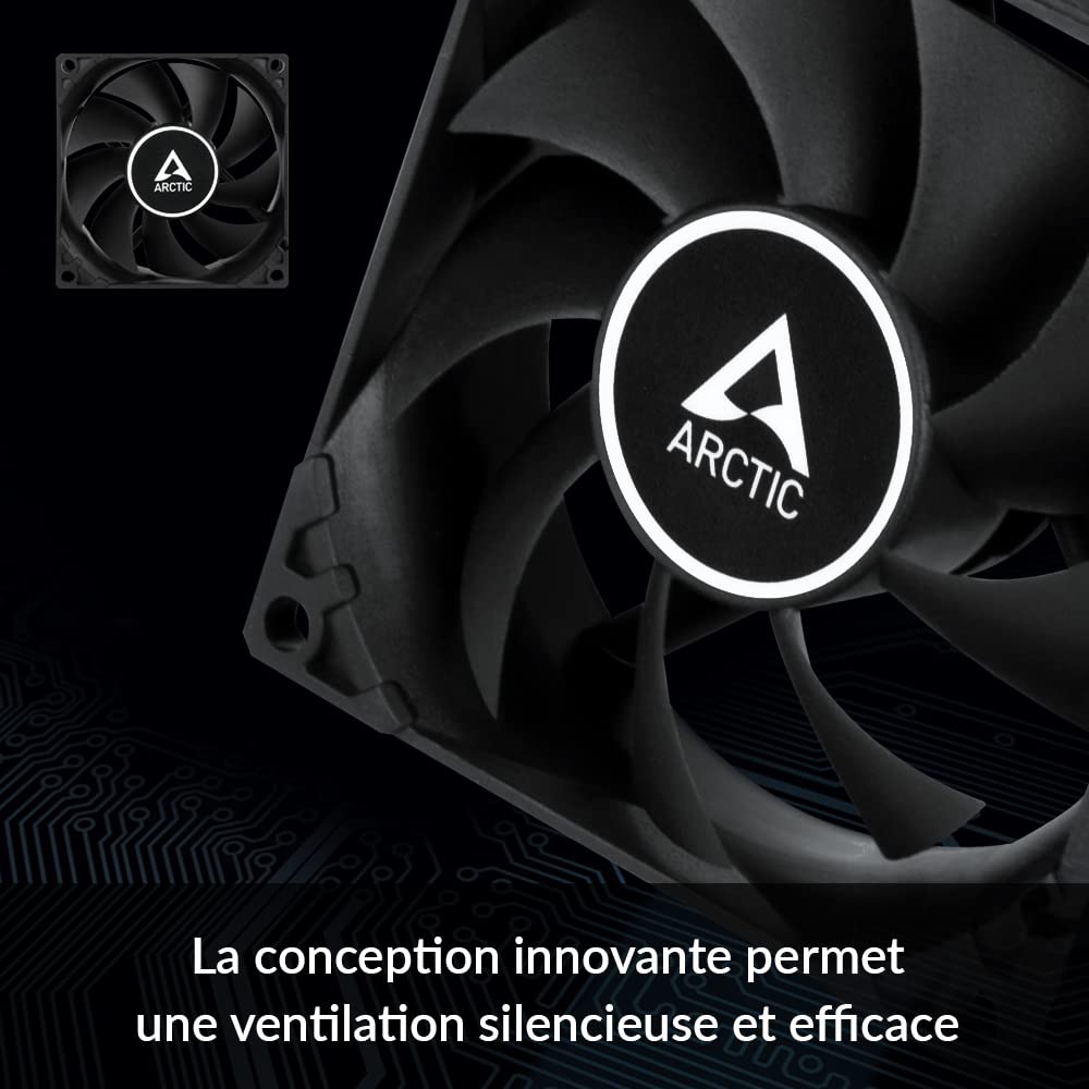 ARCTIC F8 PWM PST - 80 mm PWM PST Case Fan with PWM Sharing Technology (PST), Quiet Motor, Computer, Fan Speed: 300-2000 RPM - Black