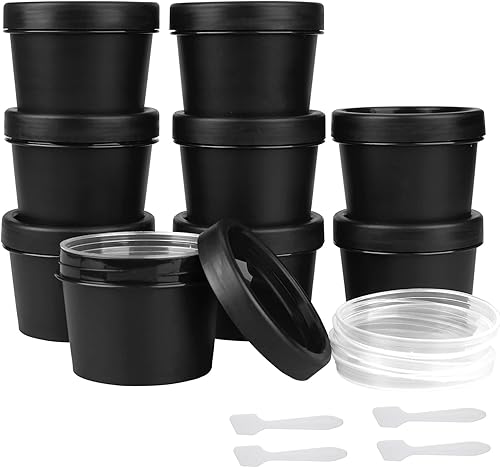 Contenedores de viaje para artículos de tocador, paquete de 9 tarros de plástico aprobados por la TSA para crema, tarros de boca ancha para