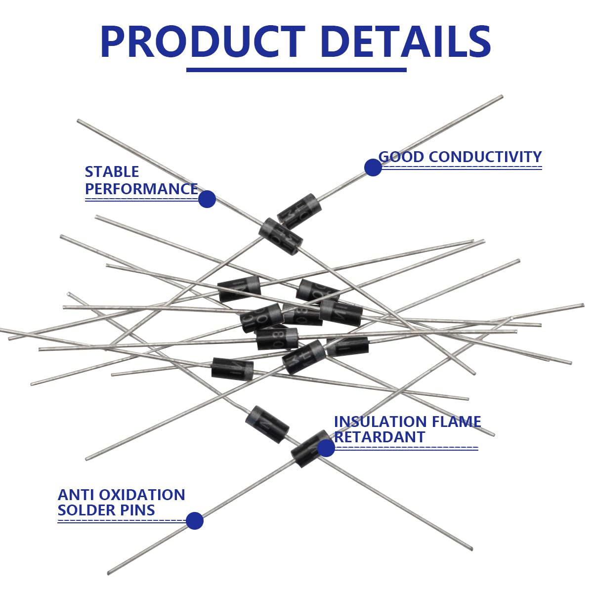 1N4007 Raddrizzatore Diodi Silicone 1A 1000V 100Pcs