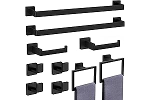Premium 10-Piece Matte Black Bathroom Hardware Accessory Set