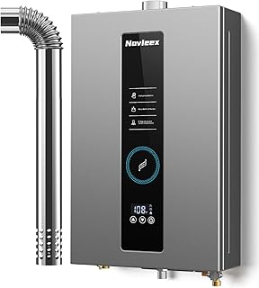 Tankless Water Heater, Novieex On Demand Water Heater Natural Gas, Up to 3.6 GPM, 86,000 BTU Instant Hot Water Heater with LED Display, Indoor Installation, 2-3 Point Use for Family Bathroom Kitchen