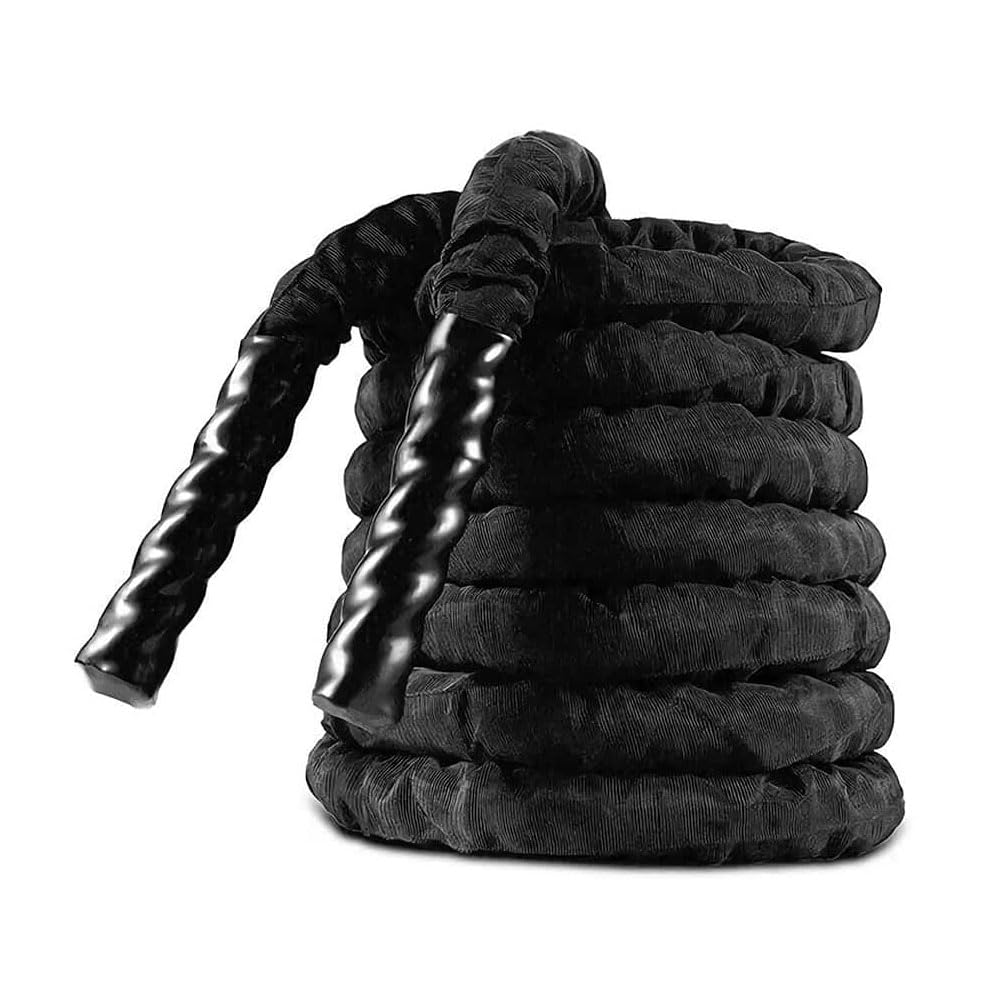 Cuerda de Batalla Viok Sport 9 Metros Negra - Battle Rope Recubierta para Entrenamiento Funcional de Alta Intensidad en Interiores y Exteriores