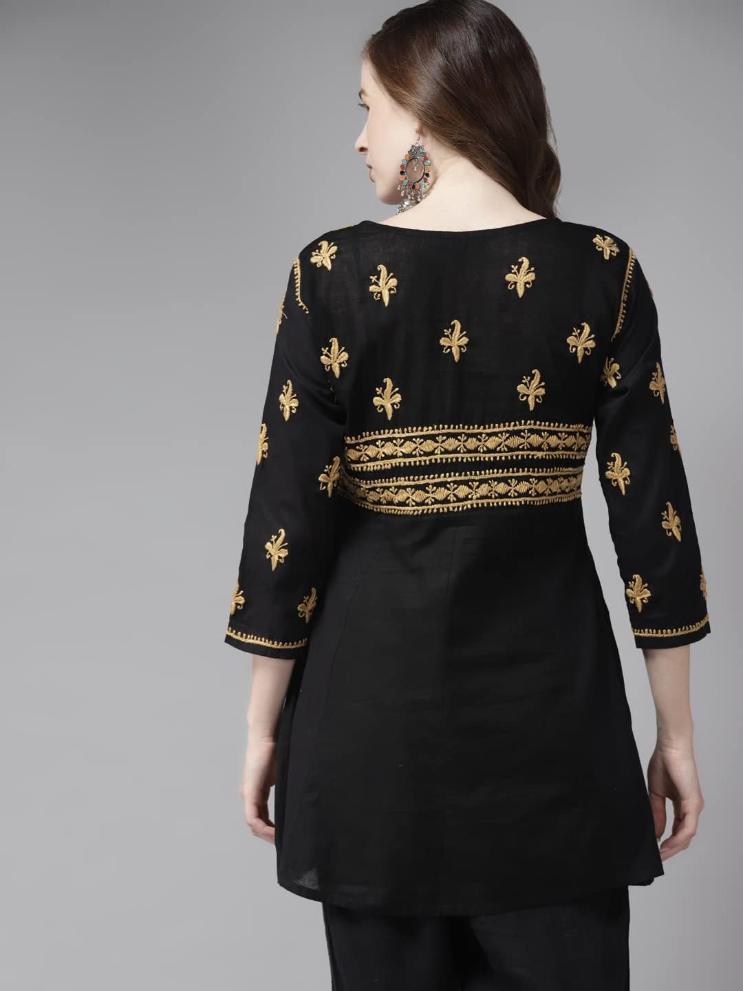 Ada Indian Hand Embroidered Chikankari Women's Ethnic Cotton Top Tunic Shirt Kurti A911173 - Image 2