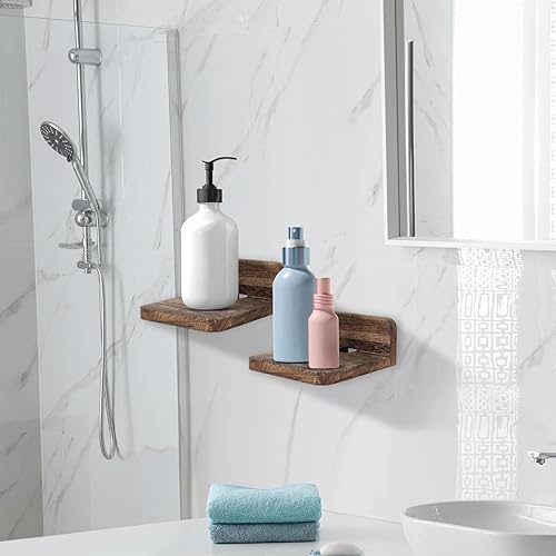 Miniatura 6 de Wood - Soporte de altavoz montado en la pared, soporte para cámara de monitor, estante pequeño para altavoz Bluetooth, cámara web, teléfonos