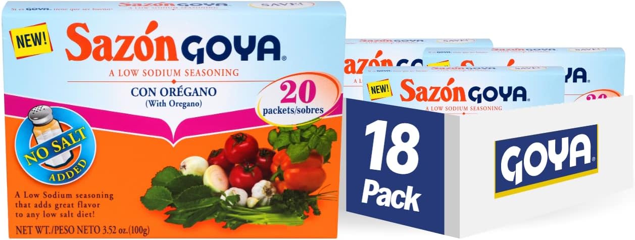 Foods Sazón Seasoning Natural & Complete, No Salt, 3.52 Ounce (Pack of 18)