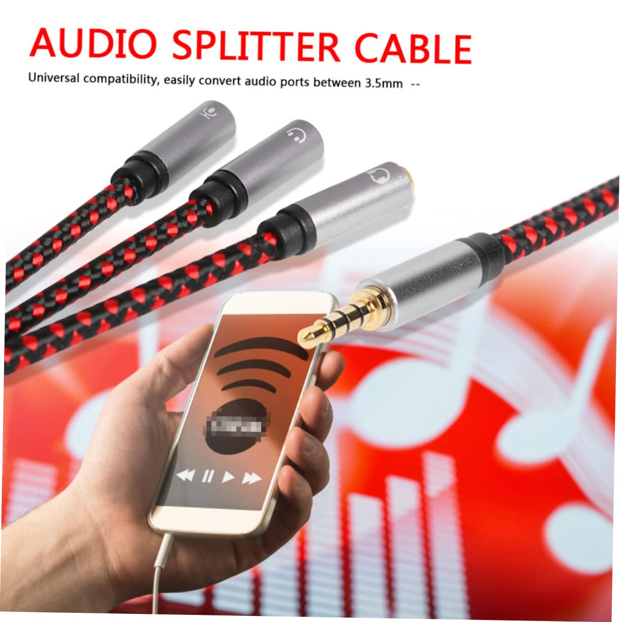 HOMSFOU 3pezzi Cavo Audio Splitter y Da Vie Con Adattatore Trrs Converte Jack Maschio Per Cuffie Stereo Per Smartphone e Laptop Design Compatto e Leggero