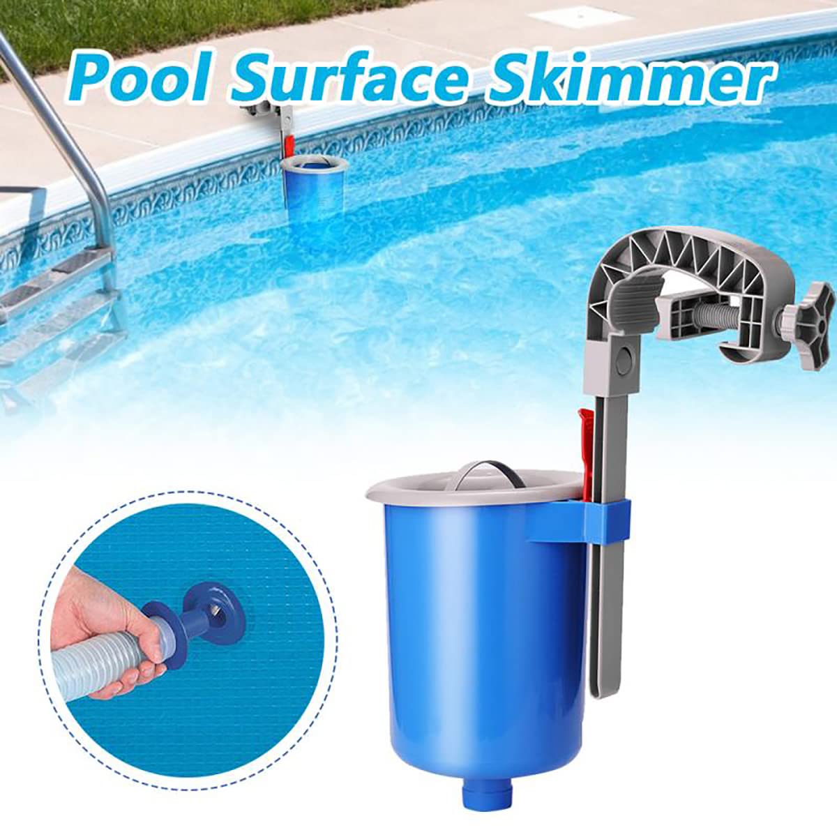 Skimmer powierzchniowy basenu, skimmer powierzchniowy do montażu na ścianie, skimmer basenowy, odkurzacz ssący powyżej skimmer basenowy naziemny, codzienna pielęgnacja basenu z gorącymi źródłami