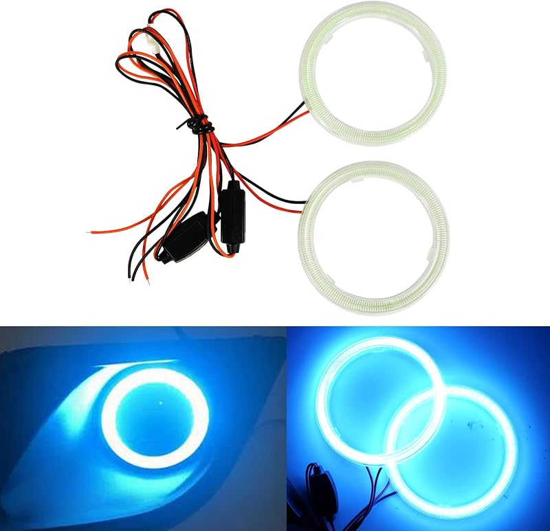 Anel Halo Angel Eyes LED COB 80 mm Qasim Azul-Gelo 9-30 V – 1 unidade