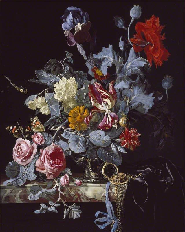 Willem Van Aelst Póster de arte de pared con texto en inglés «A Vase