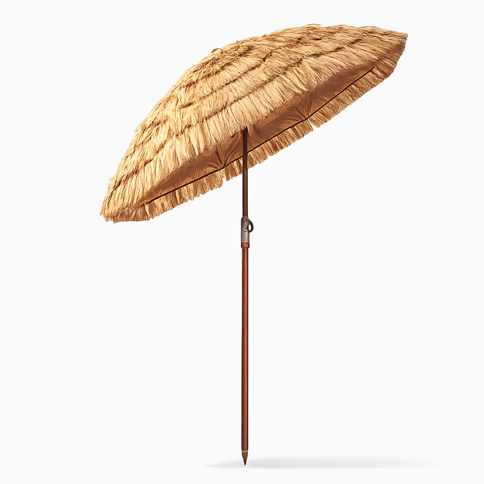 Parasol de plage en paille ajustable 1,6m pour jardin et piscine