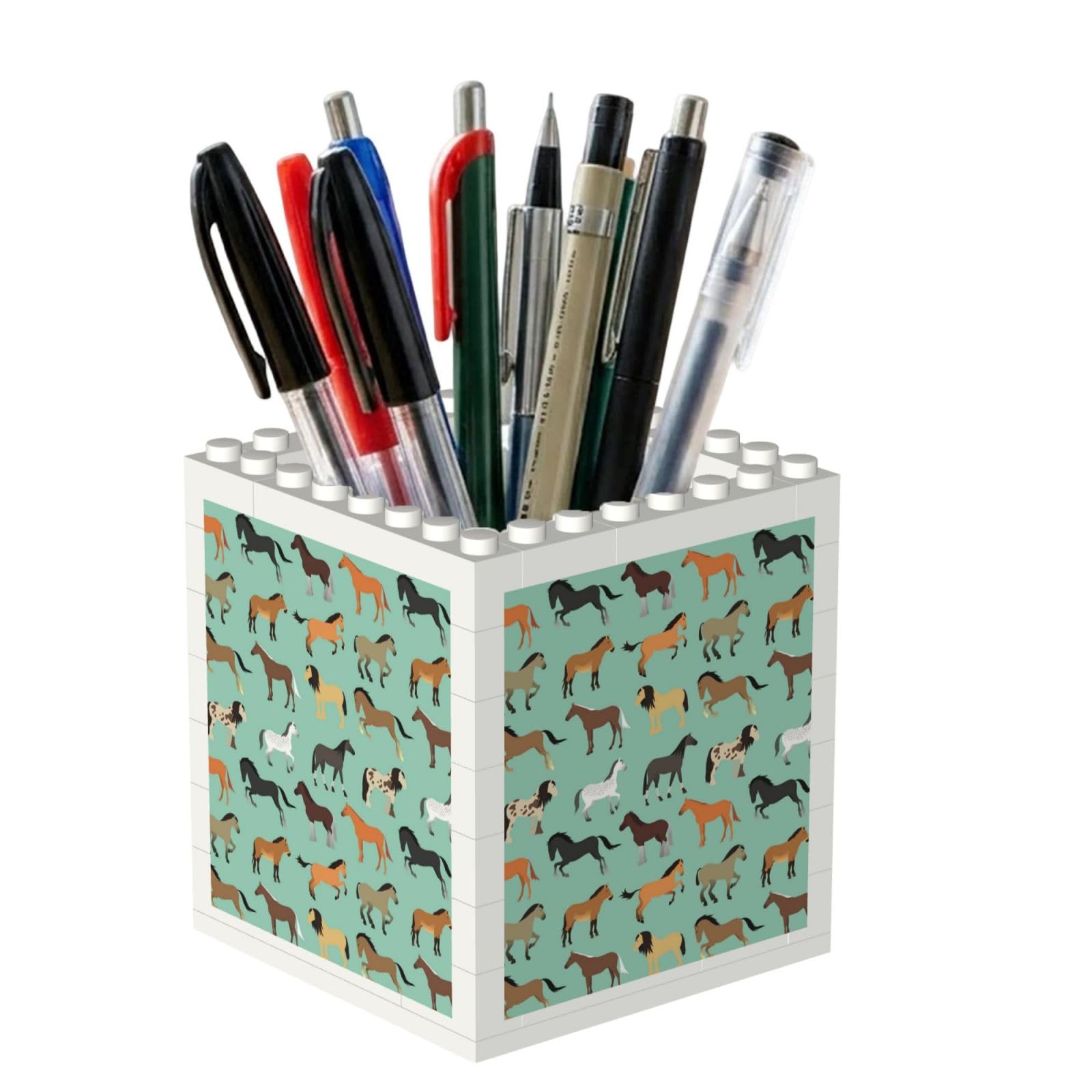 Poadnly Horse, Pen Pot Pencil Holder for Office Home School, Compact Desk Organiser for Office Stationery
