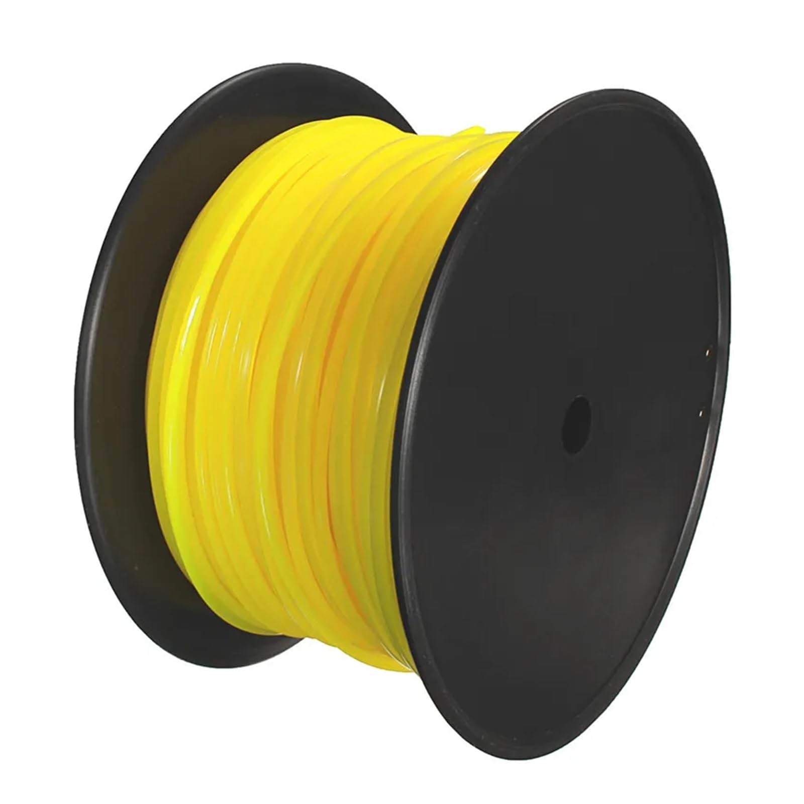 Filo decespugliatore, compatibile con Stihl, corda quadrata in nylon | Filo giallo 3mm x 100 metri, rocchetto nero in plastica, 1 filo quadrato