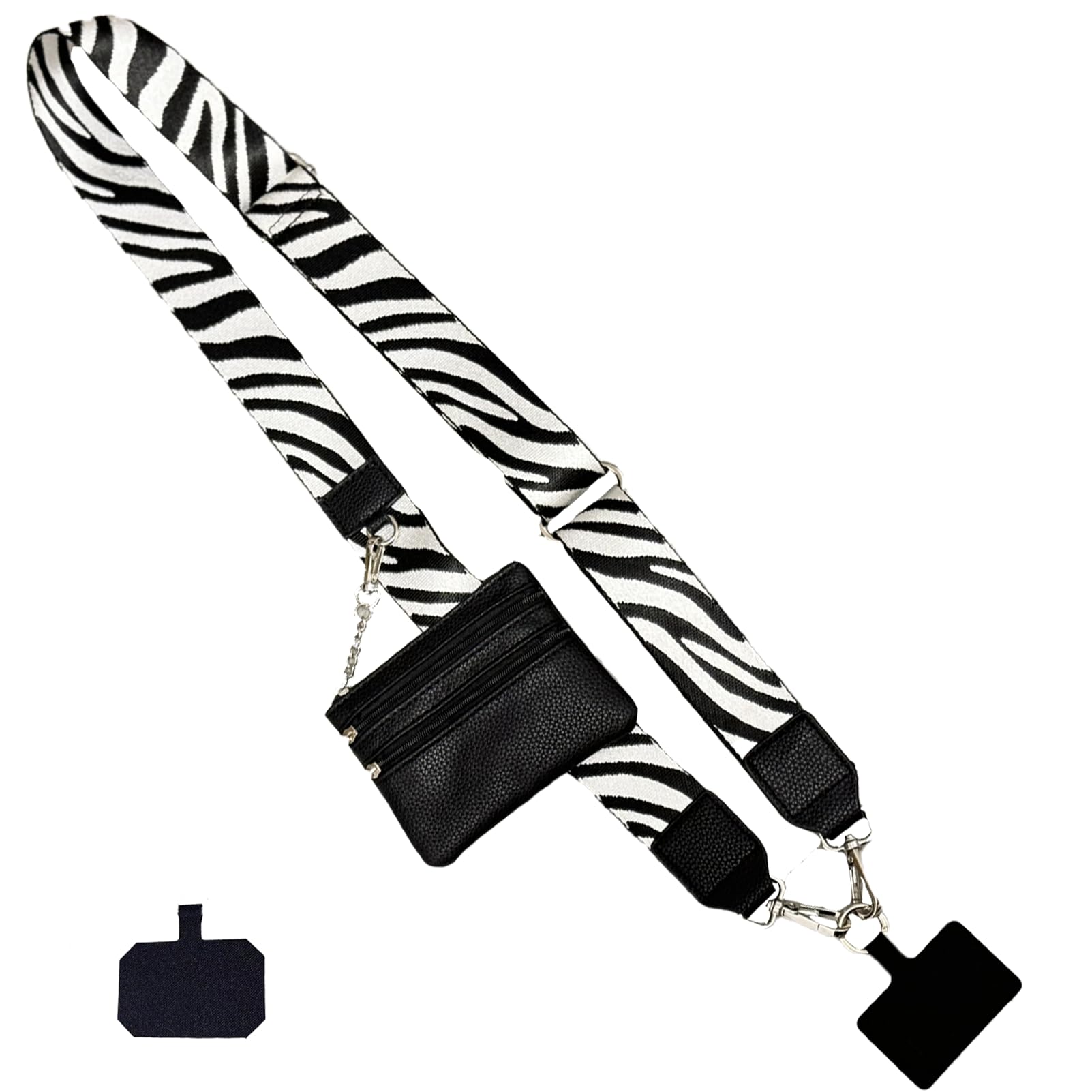 Clip And Go Strap For Phone With Wallet,Phone Strap With Zippered Pouch,Phone Strap Crossbody